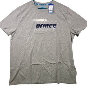 Prince Pickleball Heather Gray T-Shirt Small Cotton Blend Crew Neck Graphic Tee